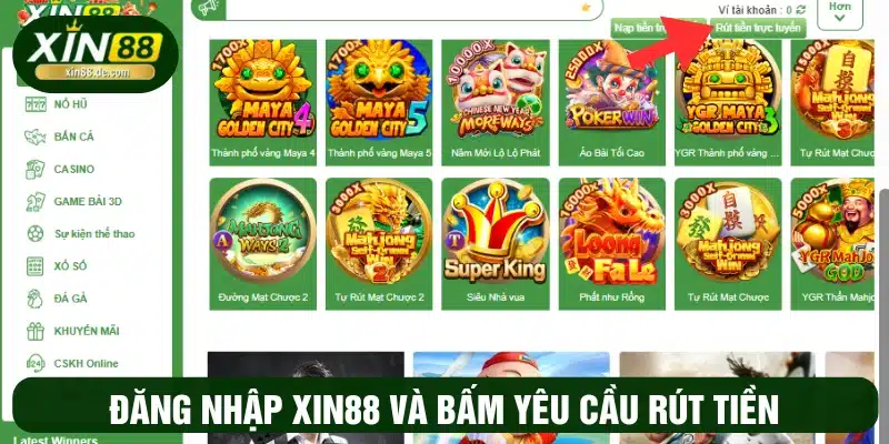 Yêu cầu rút tiền từ hệ thống vào tài khoản 